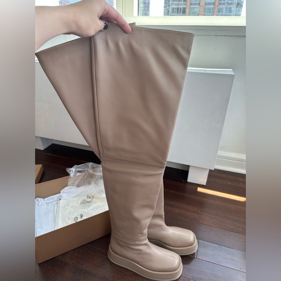 GIA COUTURE x RHW ROSIE Brown Leather Rosie 10 Thigh High Boots EUR 39 US 9 NWT - Picture 9 of 16